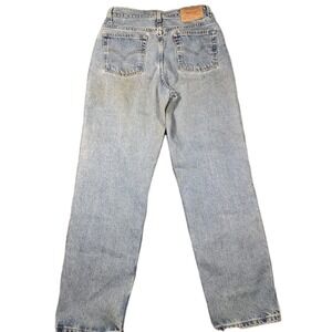 Vintage Levi's 512 Slim Straight Jeans Womens Size 12 Medium Wash Distressed 90s